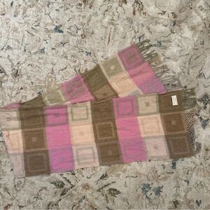 Burberry Pink and Green Checkered Scarf